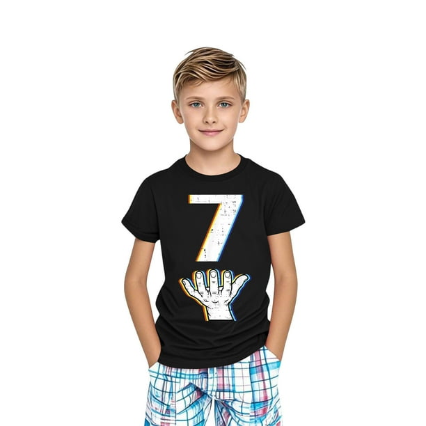 Blusas y camisas de manga corta con cuello redondo para niños pequeños, niños y niñas, camisetas estampadas de moda, lindas camisetas de manga corta con cuello redondo y estampado, blusa para niña