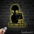 thumbnail image 3 of Handmadetneonsign Personalized Alien Hugging A Cat Metal Wall Art LED Light, Custom Cat Alien Sign, 3 of 5