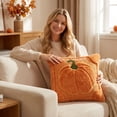 thumbnail image 4 of LSLXA Pumpkin Fall Throw Pillow Covers 18X18 Pillow Cover Halloween Home Decorations Cushion Covers Cases For Farmhouse Soft Plush Couch Sofa Pillows For Living Room, 4 of 4