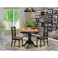 thumbnail image 2 of East West Furniture 3  PC  Dining  Table  with  2  Leather  Chairs  in  Black  and  Cherry, 2 of 6