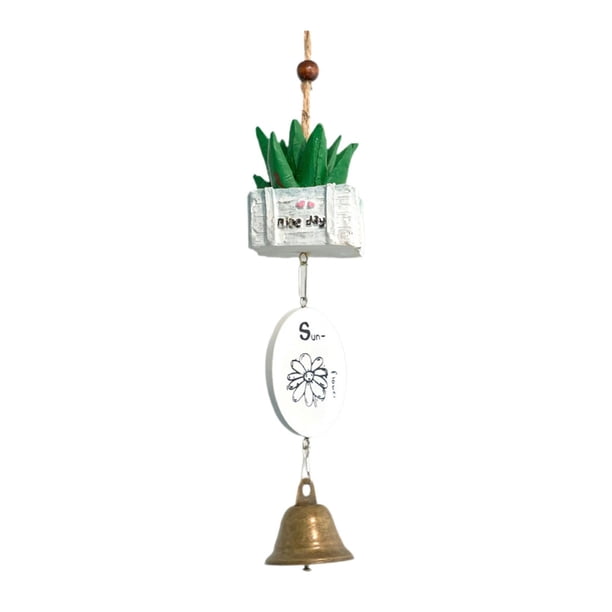 Carillón de viento de dibujos animados para decoración del hogar, adorno colgante decorativo para interiores y exteriores. Planta en caja blanca