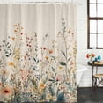 thumbnail image 3 of Vintage Botanical Waterproof Fabric Shower Curtain,Spring Floral Summer Botanical Rustic Waterproof Fabric Shower Curtain for Bathroom Curtains Bathtubs Shower Curtains with 12 Hooks Standard 60x72, 3 of 8
