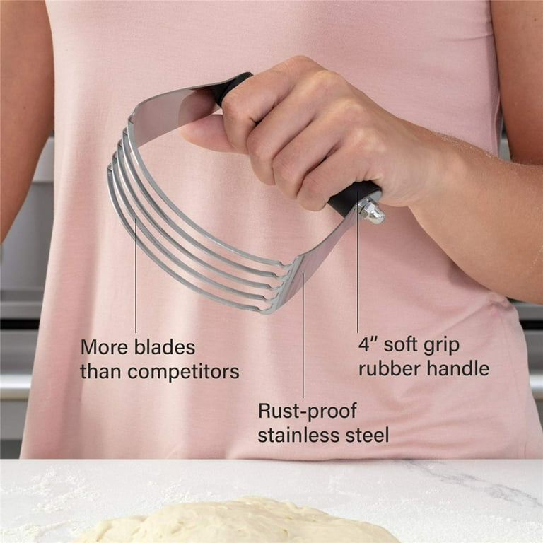  Stainless Steel Pastry Cutter, Kitchen Handheld Professional  Dough Blender Flour Mixer Whisk Baking for Pasta, Pie Crust and Cake: Home  & Kitchen
