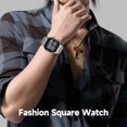 thumbnail image 7 of Bomieux Watches for Man Classic Square Stainless Steel Digital Watch with Dual Time, Stopwatch, Alarm & Calendar Gift for Men, 7 of 7