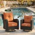 thumbnail image 5 of LayinSun 5 Pieces Patio Furniture Sets with Fire Pit Table, Outdoor Wicker Conversation Set with Swivel Chairs and 6" Thick Cushion for Deck Garden Backyar, 5 of 7
