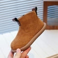 thumbnail image 4 of XXWXYD Baby Boots Boys Toddler Little Kid Warm Furry Winter Ankle Flat Snow Boot Snowproof Solid Color Boots Rubber Sole for Every Cold Day(18-24 Months,Brown), 4 of 9
