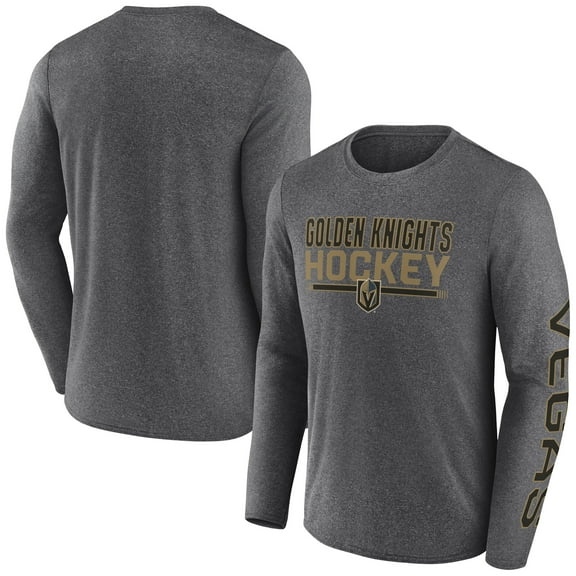 Men's Fanatics Heather Charcoal Vegas Golden Knights Sweep Iconic Synthetic Long Sleeve T-Shirt