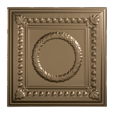 Fasade Easy Installation Rosette Argent Bronze Lay In Ceiling Tile / Ceiling Panel (2' x 2' Tile)