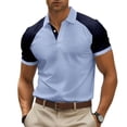 thumbnail image 2 of JOANKDMI Golf Shirts for Men Short Sleeve Contrast Raglan Sleeve Color Block Athletic Tees Moisture Wicking Casual Button Tops Breathable Tennis Pullover S-5XL, 2 of 5