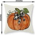 thumbnail image 4 of Fall Pillow Covers 20x20 Set of 2 Orange Pumpkin Leaves Fall Decor Pillowcase Autumn Harvest Thanksgiving Decorative Outdoor Throw Pillow Covers Linen Farmhouse Cushion Case for Couch Home, 4 of 6