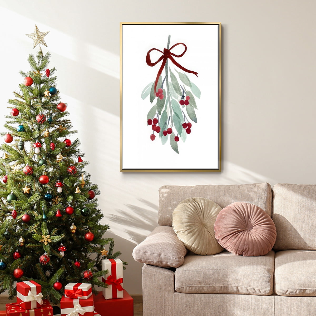 Come Across I - Framed Gallery Wrapped Holiday Canvas - 17 x 25 - Gold Frame