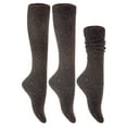 thumbnail image 2 of Lian LifeStyle Big Girl's 5 Pair's Exceptional High Crew Wool Socks Non Slip, Cozy and Cool HR1412 Size 6-9 (Purple), 2 of 4