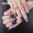 thumbnail image 1 of Fofosbeauty 24pcs Press on False Nails Tips, Square Fake Nails, Square Haze Blue Halo Marbling, 1 of 7
