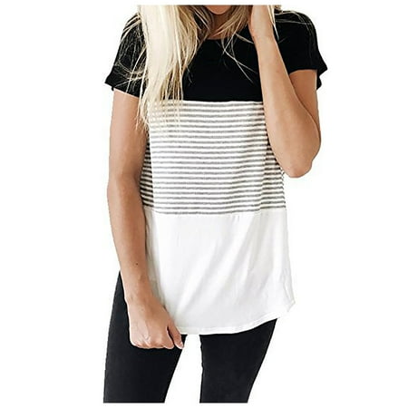 

Shldybc Women s Nursing Top Short Sleeve Round Neck Nursing Shirt Breastfeeding Shirt Pregnancy Clothes Summer Savings Clearance