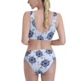 thumbnail image 5 of High Waisted Bikini Sets For Women, Turtle With Blue Stones Swimsuits Tummy Control, Two Pieces Bathing Suit, 5 of 8