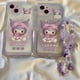 thumbnail image 2 of Sanrio kuromi-fundas de teléfono con pulsera para iPhone 14, 13, 12, 11 Pro Max, 14Pro Fivean unisex, 2 of 2