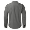 thumbnail image 3 of Caqnni Classic Men's Linen Long Sleeve Loose Shirt - Comfortable Linen Shirt Top (Dark Gray,XXL), 3 of 5
