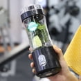 thumbnail image 5 of Licuadora personal, licuadoras portátiles, licuadora eléctrica de frutas, licuadora de jugo, recargable por USB, 6 cuchillas 3D para una mezcla excelente, 380 ml, color negro ER, 5 of 5