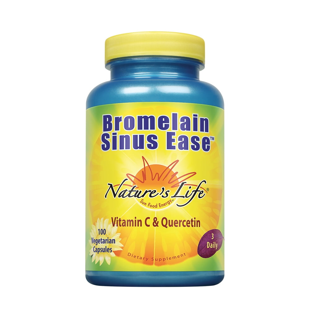 Nature's Life Bromelain Sinus Ease 1200mg With Vitamin C & Quercetin