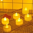 thumbnail image 6 of Pxymoer 6Pcs LED Warm White Tea Lights Candles with Battery Operated , No Flickering Flameless Electric Powered Fake Candle , Small Christmas Votive Tealight for Wedding Party & Windows Decorative, 6 of 6