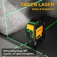 thumbnail image 3 of 3 x 360° Laser Level with Tripod - 82ft Self-Leveling & Rechargeable Green Cross Line Laser for Construction, Tile, and Home Renovation - High Precision & Durable Design, Includes Storage Bag, 3 of 7