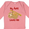 thumbnail image 4 of Inktastic My Aunt Loves Me Sloth Boys or Girls Long Sleeve Baby Bodysuit, 4 of 5
