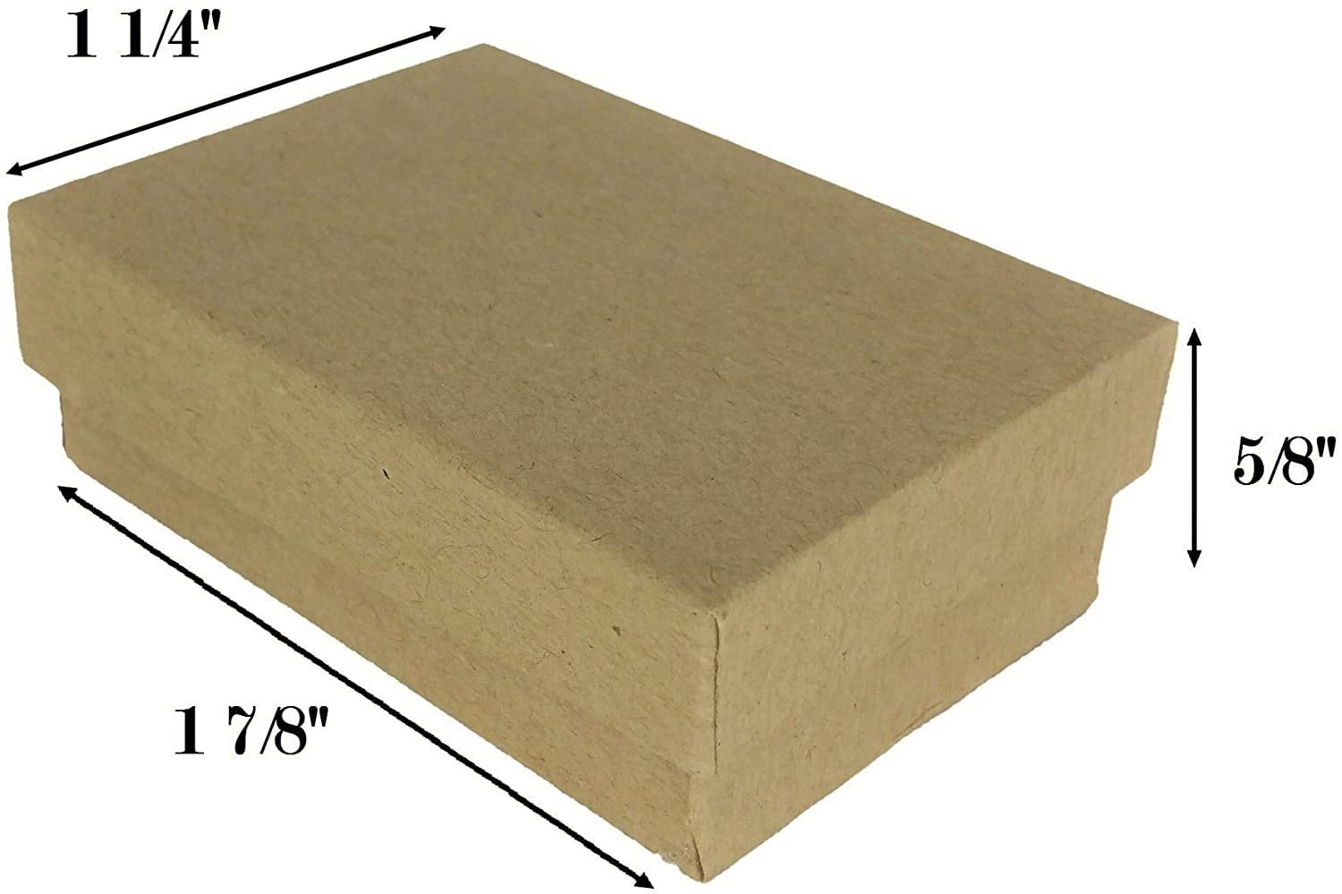 N'icePackaging - 50 Qty Kraft Imported Cotton Filled Ring Jewelry Boxes - for Rings/Jewels/Small Earings & Keepsakes - 1 7/8" x 1 1/4" x 5/8"