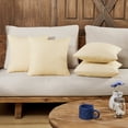 thumbnail image 1 of Deconovo Fundas de cojines decorativas - Juego of 4 Soft Linen Cushion Covers, Machine Washable Pillowcases for Sofa, Pale Banana, 18x18 Inch, 1 of 7