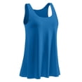 thumbnail image 6 of Gsakboxl Womens Tank Tops Women Built-In Bra Flowy Pleated Sling Tank Top Elegant Loose Sleeveless Camisole Lightweight Breathable Summer Daily Dating Layering Vest Blue L, 6 of 6