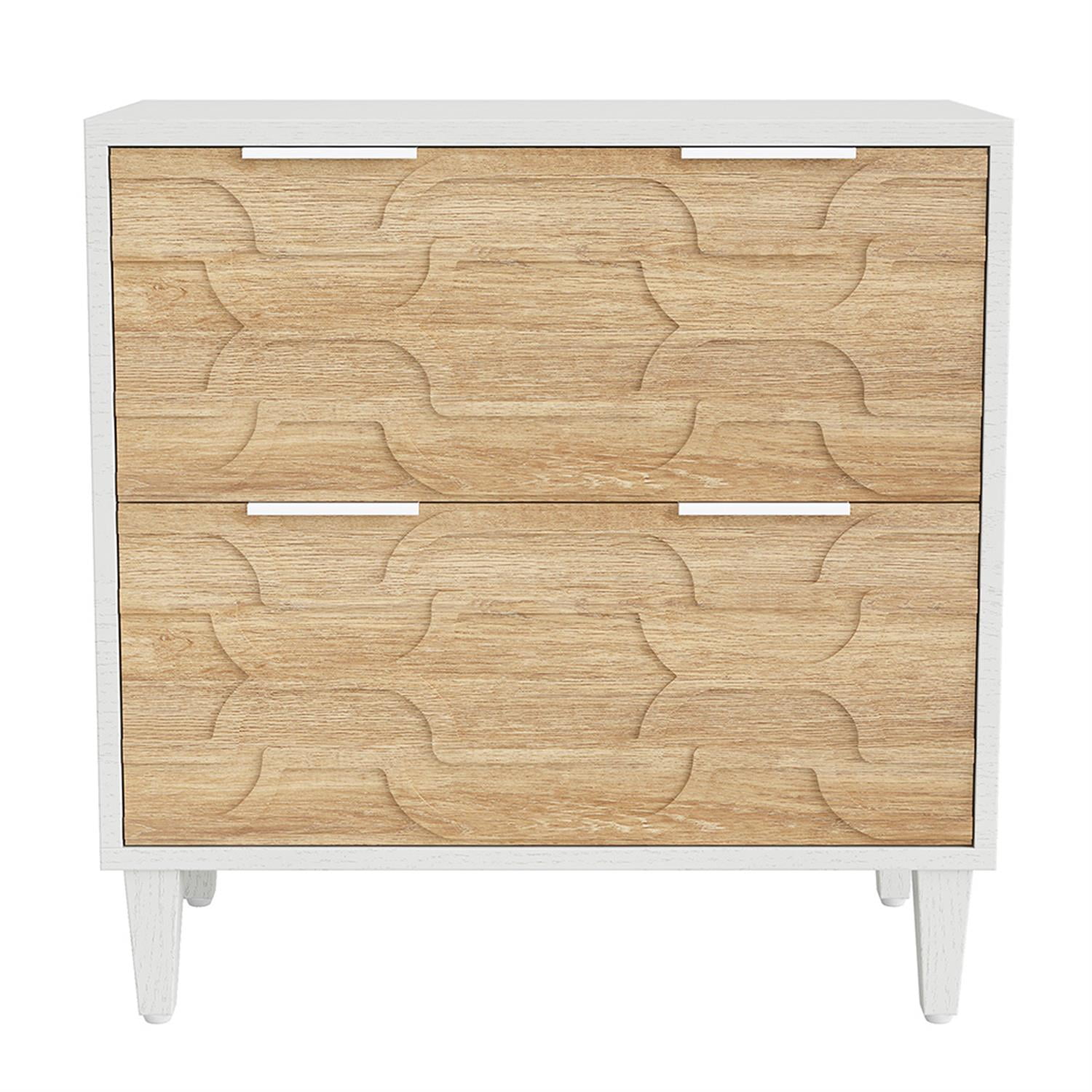 Demi Bonn 2-Drawer File Cabinet, Wood Filing Cabinet for Home Office, Printer Stand, for A4, Letter-Size Documents, Storage Cabinet for Home Office, White