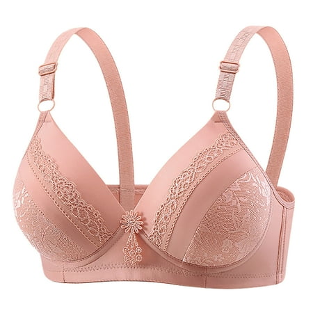 Mrasaso Free Shipping! Built in Bra Tank Tops for Women Women Polyester Bra Women s Comfortable Hollow-Out Perspective Bra Wireless No Rims for Daily Comfort(1pc Underwear) Pink|L