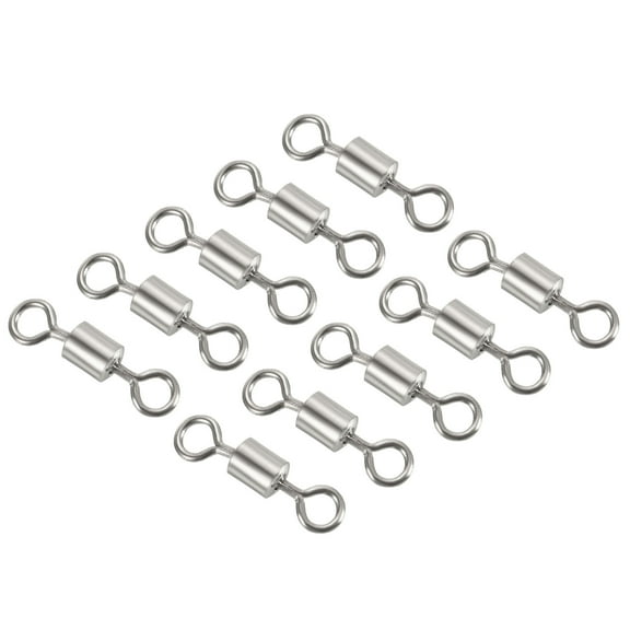 Fishing Barrel Swivels, 100 Pack 83LBS Copper Terminal Tackle for Fishing, Silver