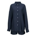 thumbnail image 6 of dazeni Button Down Shirts for Women Cotton Long Sleeve Blouse Oversized Boyfriend Collared Dressy Blouses Tops, 6 of 7
