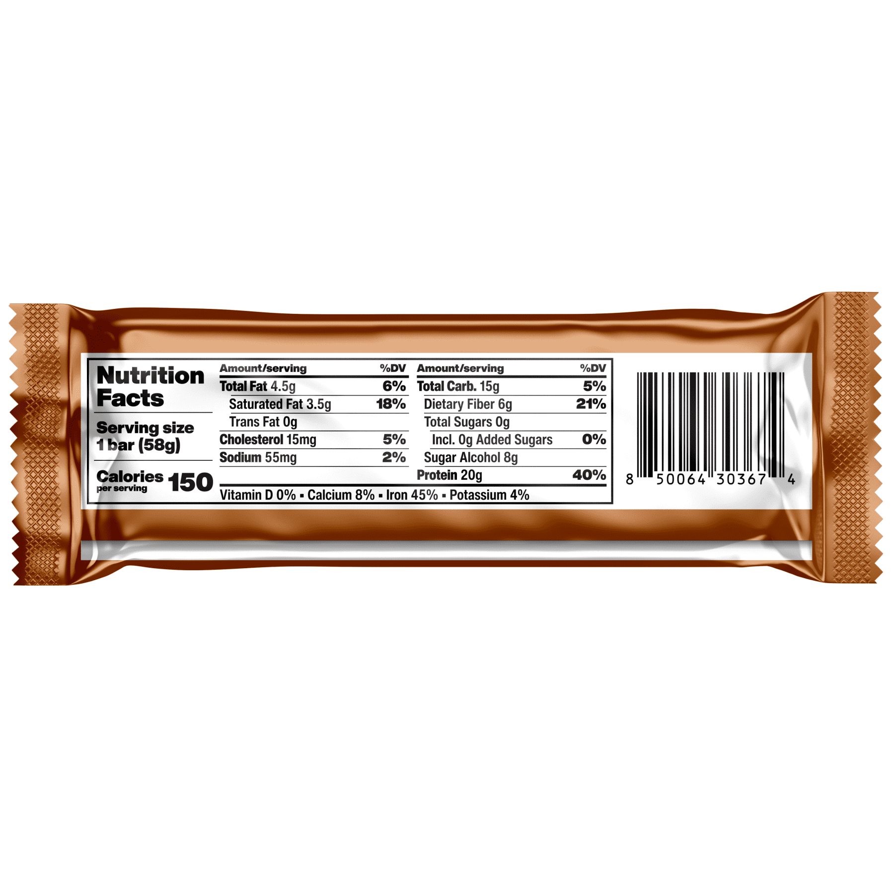 David Bronze High Protein Bars, Peanut Butter Chocolate Crunch, 20g Protein, 12 Count