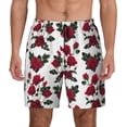 thumbnail image 2 of Picia Rose Flowers pattern Mens Swim Trunks with Compression Liner Stretch Beach Shorts Quick Dry with Zipper Pockets No-Chafing Board Shorts-Large, 2 of 9