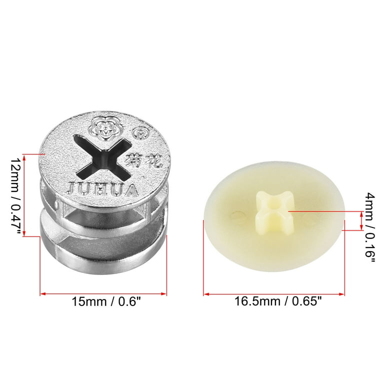 10 Sets 3in1 Cam Lock Nut Connectors Fittings Dowel, 55 OFF