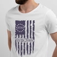 thumbnail image 2 of Greenyef Graphics We The People 1776 Distressed American USA Flag Men's T-Shirt (White & Purple, Large), 2 of 6