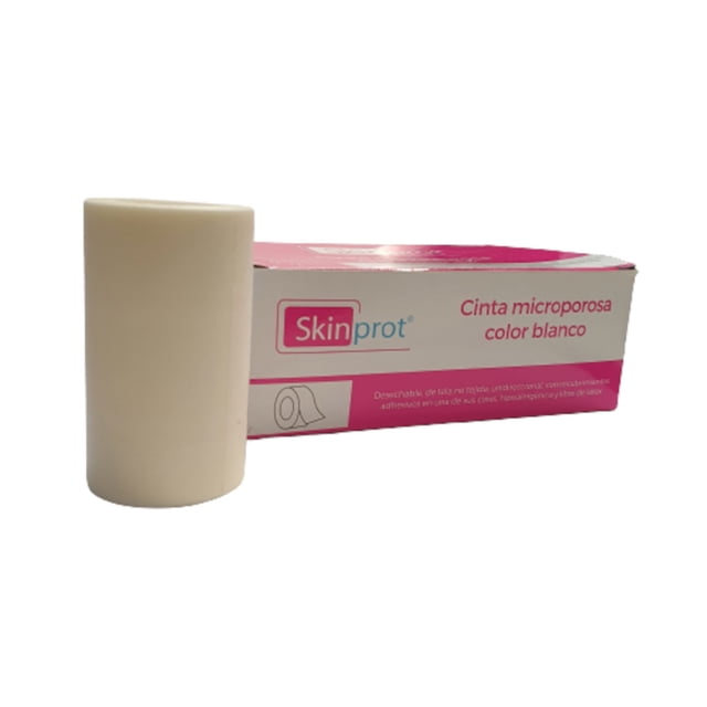 Skinprot Cinta Microporosa Color Blanco 4 Rollos de 7.5cm x 10m Skinprot Cinta Microporosa
