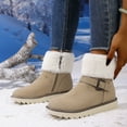 thumbnail image 4 of Wowcloth Women's Winter Snow Boots – Stylish Side Zipper with Belt Buckle, Plus Size Comfortable Heightening Insoles & Fleece-Lined Warmth for Casual Cold-Weather Everyday Wear, 4 of 9