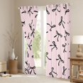 thumbnail image 3 of Erosebridal Princess Ribbon Bowknot Blackout Curtains Set of 2 (52x84 Each),Black Bowtie Gifts Window Curtains For Kids Girls, 3 of 7