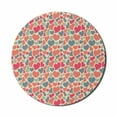 thumbnail image 1 of Love Mouse Pad for Computers, Rhythmic Colorful Abstract Hearts Pattern on Muted Tones Backdrop, Round Non-Slip Thick Rubber Modern Gaming Mousepad, 8" Round, Champagne Coral, by Ambesonne, 1 of 2