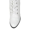 thumbnail image 4 of Forever Camila-48 Women's Lace Up Over The Knee Boots Stacked Block High Heel Side Zipper Thigh High Boots White 7.5, 4 of 5
