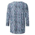 thumbnail image 4 of PuLe Women's Top Womens Tops 3/4 Sleeve Crewneck Cute Shirts Casual Print Trendy Tops Three Guarter Length T Shirt Summer Pullover, 4 of 5