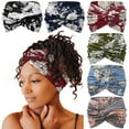 thumbnail image 2 of 6-Pack Bohemian Style Wide Headbands for Women - Polyester Knit Fabric Geometric Pattern Hairbands - Fashionable Elastic Head Wraps for Yoga, Running, Sports - Elegant and Simple for Fall/Winter, 2 of 7