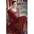 thumbnail image 3 of Indian Designer Cotton Casual Wear Palazzo Pant Suits Beautiful Pakistani Shalwar Kameez Dress ( Maroon, 3XL - 48 ), 3 of 4