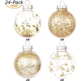 thumbnail image 4 of Sea Team Bolas de Navidad decorativas de plástico transparente inastillable de 70 mm/2,76 pulgadas, juego de bolas de Navidad decorativas con decoraciones delicadas rellenas (24 unidades, dorado), 4 of 4