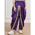 thumbnail image 7 of renvena Boys Satin Dhoti Pants Casual Baggy Trousers for Halloween Theme Party Purple 16, 7 of 7