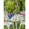 thumbnail image 4 of Outdoor Tablecloth with Umbrella Hole Zipper 4th of July Round Tablecloth 60" Waterproof Outside Table Cloth Blue Red Stars Independence Day Rustic Patio Table Cover Tablecloths for Picnic Party, 4 of 8