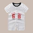 thumbnail image 2 of WRKEKC Baby Girl Romper Short Sleeve Color Block Raglan Sleeve Snap Button Casual One Piece Outfit for Toddlers 3-36 Months, 2 of 3