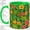 Green, variant on Tropical Pineapple Accent Mug, 11oz Ceramic Coffee Cup for Beach Fans